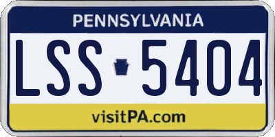 PA license plate LSS5404
