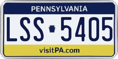 PA license plate LSS5405