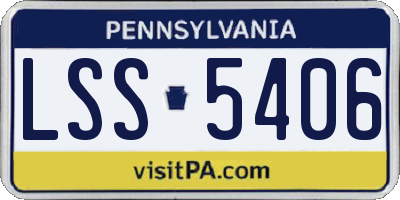 PA license plate LSS5406