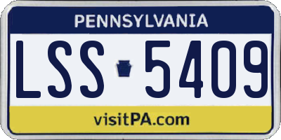 PA license plate LSS5409