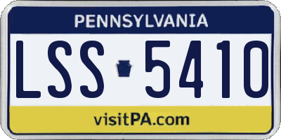 PA license plate LSS5410