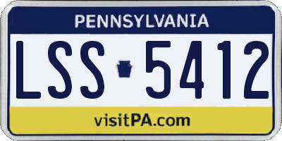 PA license plate LSS5412