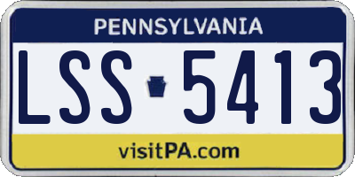 PA license plate LSS5413