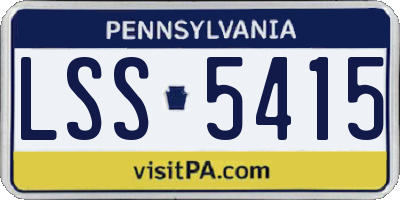 PA license plate LSS5415