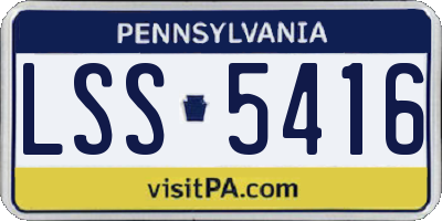 PA license plate LSS5416