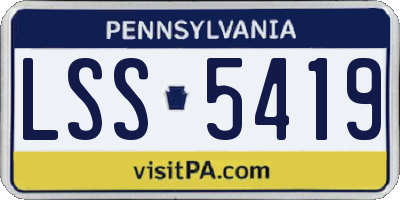PA license plate LSS5419