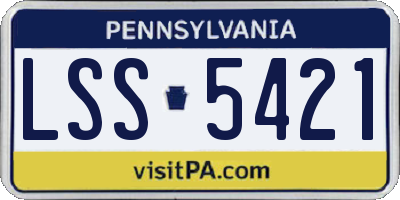 PA license plate LSS5421