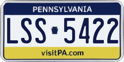 PA license plate LSS5422