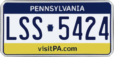 PA license plate LSS5424