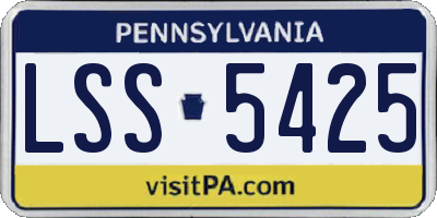 PA license plate LSS5425