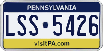 PA license plate LSS5426