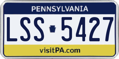 PA license plate LSS5427