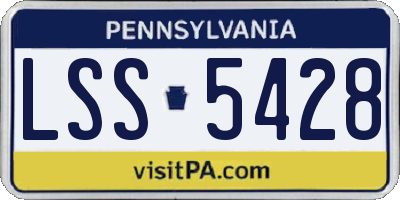 PA license plate LSS5428
