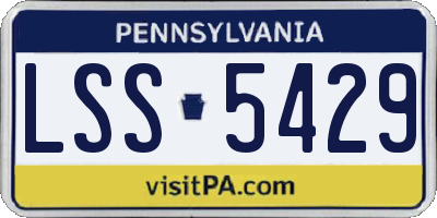 PA license plate LSS5429