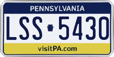 PA license plate LSS5430