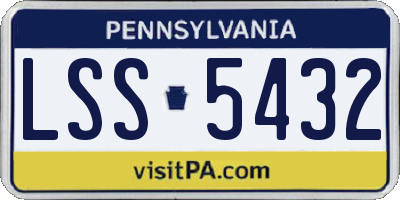 PA license plate LSS5432