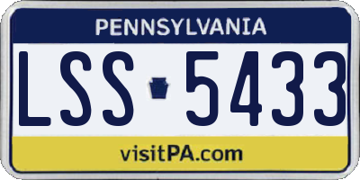 PA license plate LSS5433