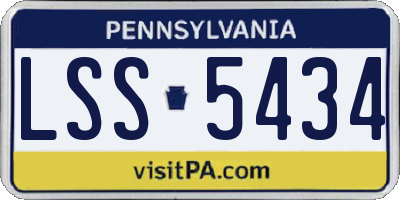 PA license plate LSS5434