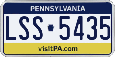 PA license plate LSS5435