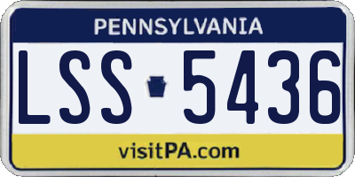 PA license plate LSS5436