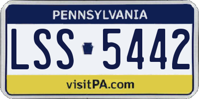 PA license plate LSS5442