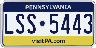PA license plate LSS5443