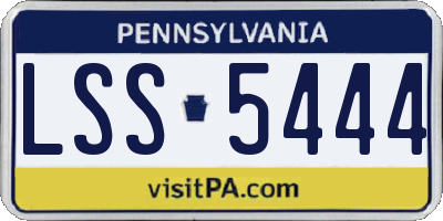 PA license plate LSS5444