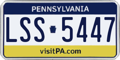 PA license plate LSS5447