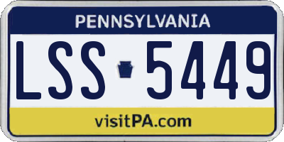 PA license plate LSS5449