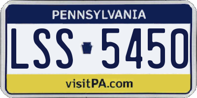 PA license plate LSS5450