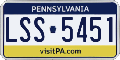 PA license plate LSS5451