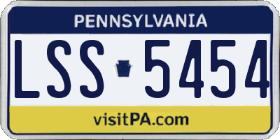 PA license plate LSS5454