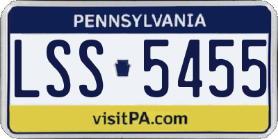 PA license plate LSS5455