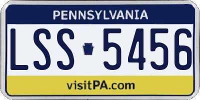 PA license plate LSS5456