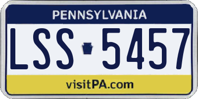 PA license plate LSS5457