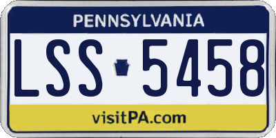 PA license plate LSS5458