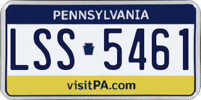 PA license plate LSS5461