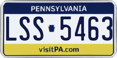 PA license plate LSS5463