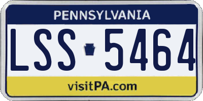 PA license plate LSS5464