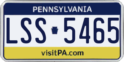 PA license plate LSS5465