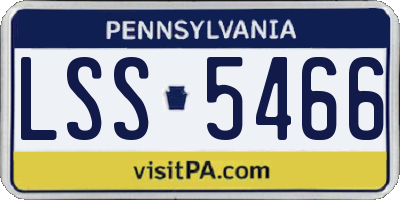 PA license plate LSS5466