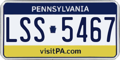 PA license plate LSS5467