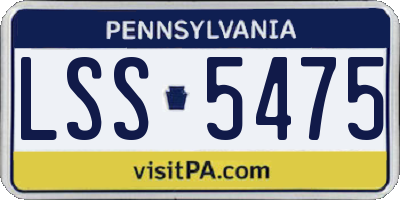 PA license plate LSS5475