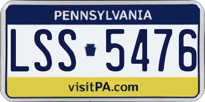 PA license plate LSS5476