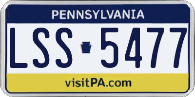 PA license plate LSS5477