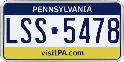 PA license plate LSS5478