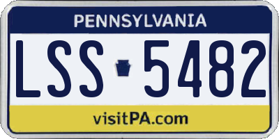 PA license plate LSS5482