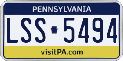 PA license plate LSS5494