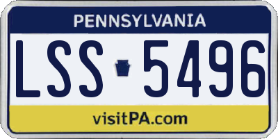 PA license plate LSS5496