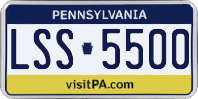 PA license plate LSS5500